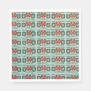 Alte grüne Briefmarke Serviette