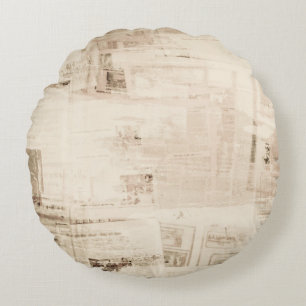 Alte, grungige Papierstruktur-Hintergrund. Rundes Kissen