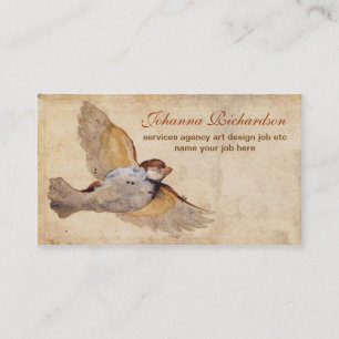 alte grungy Vintage Vogelgeschäftskarte Visitenkarte