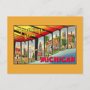 Alte Grüße aus Ann Arbor MI Postkarte