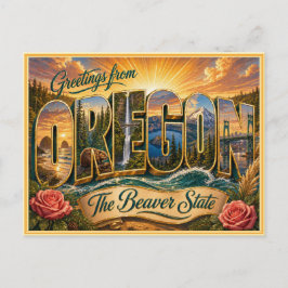 Alte Grußkarte aus Oregon Postkarte
