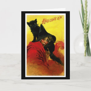 Alte Halloween-Hexe Karte