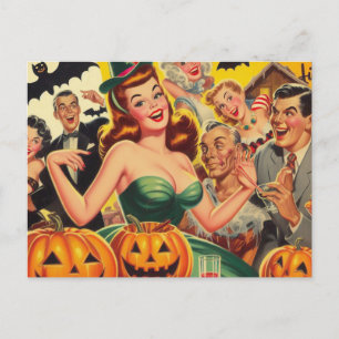 Alte Halloween-Illustration Postkarte