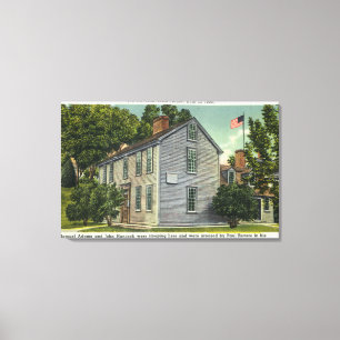 Alte Haus-Ansicht Hancocks Clark, Paul Revere ritt Leinwanddruck