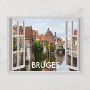 Alte Häuser in Brügge Postkarte