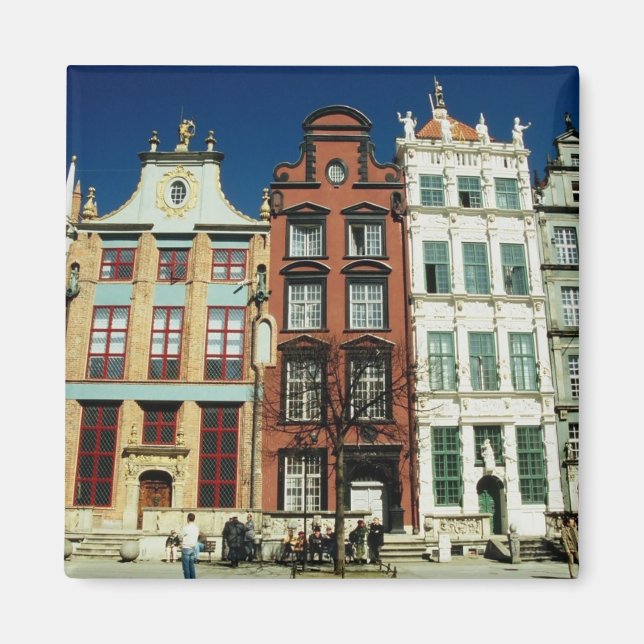 Alte Häuser in Danzig Magnet (Vorne)