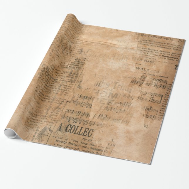 Alte heftige Vintage Zeitung zwei Geschenkpapier (Ungerollt)