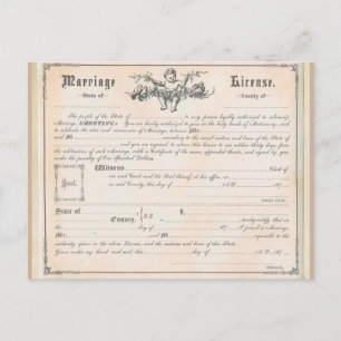 Alte Heiratslizenz-Postkarte Postkarte