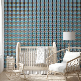 Alte hellblaue und braune Wand klein