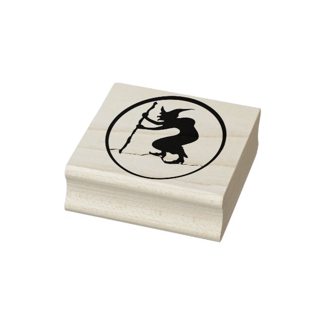 Alte Hexe 2 Silhouette Kunst Briefmarke Gummistempel (Stempel)