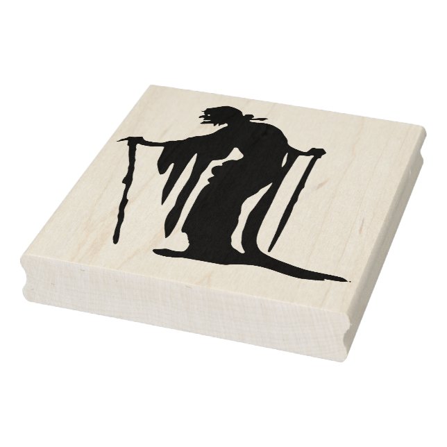 Alte Hexenkunst Silhouette Briefmarke Gummistempel (Stempel)