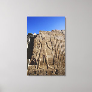 Alte Hieroglyphen an der Wand, Tempel von Karnak, Leinwanddruck