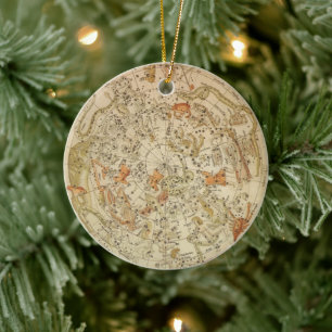 Alte Himmelskarte von Joseph Moxon Keramik Ornament
