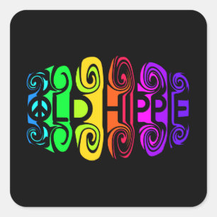 ALTE HIPPIE-Aufkleber Quadratischer Aufkleber