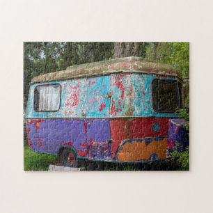 ALTE HIPPIE CARAVAN CAMPER TRAILER JIGSAW PUZZLE