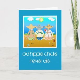 alte Hippie-Küken die nie. Geburtskarte Karte