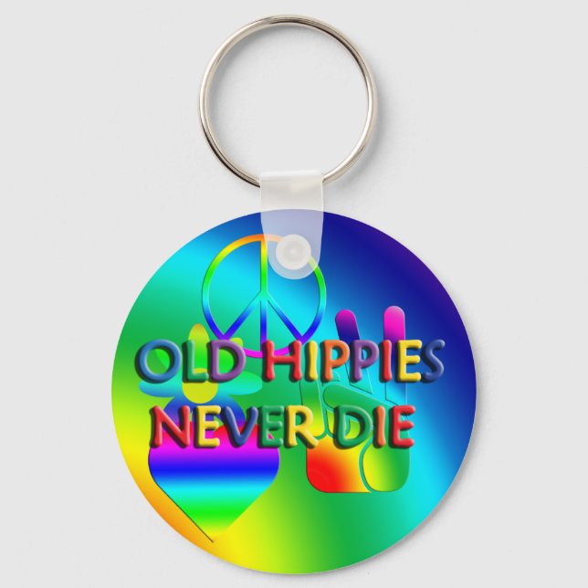 Alte Hippies Die nie Schlüsselanhänger (Vorderseite)