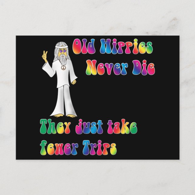 Alte Hippies Postkarte (Vorderseite)