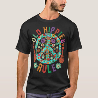 Alte Hippies Retro Kostüm Hippy Sonnenblume Bier B T-Shirt