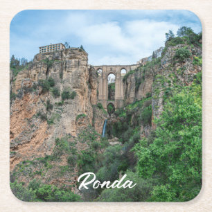 Alte historische Brücke in Ronda, Spanien Rechteckiger Pappuntersetzer