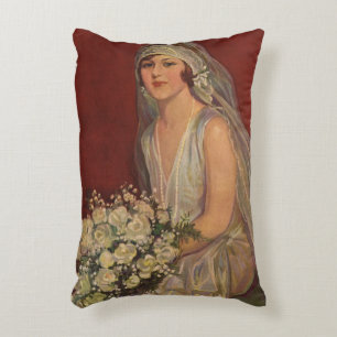 Alte Hochzeit, viktorianische Braut Brautbild Dekokissen