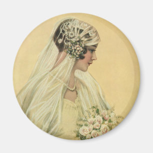 Alte Hochzeit, viktorianische Braut Brautbild Magnet