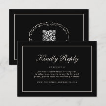 Alte Hochzeitseinladung mit Online-RSVP-Beilagekar