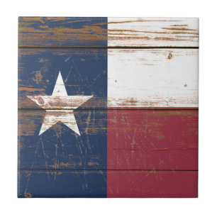 Alte hölzerne Flagge des Bundesstaates Texas Fliese