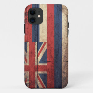 Alte hölzerne Hawaii-Flagge; iPhone 11 Hülle