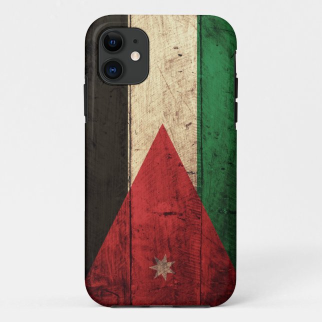 Alte hölzerne Jordanien-Flagge Case-Mate iPhone Hülle (Rückseite)
