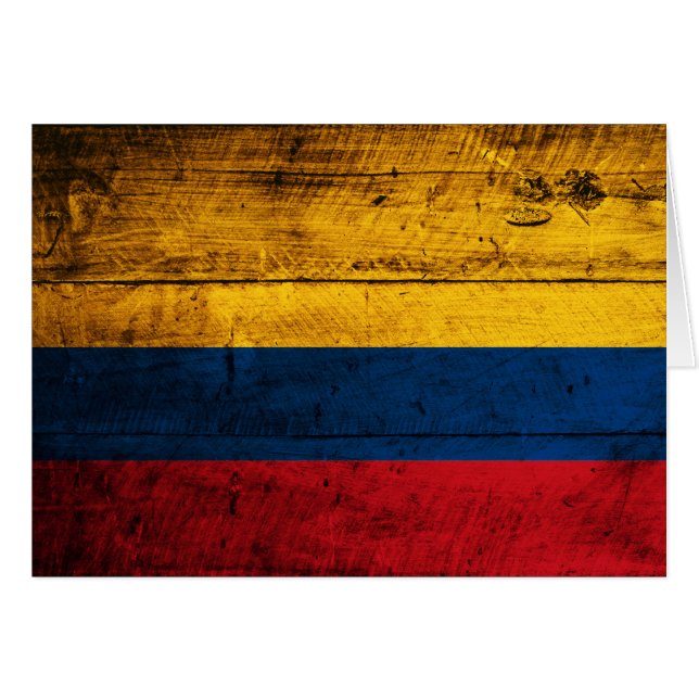 Alte hölzerne Kolumbien-Flagge (Vorderseite (Horizontal))