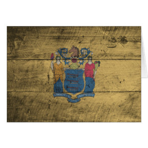 Alte hölzerne New-Jersey Flagge;