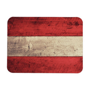Alte hölzerne Österreich-Flagge Magnet