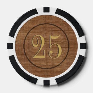 Alte hölzerne Pokerchips aus Kiefer