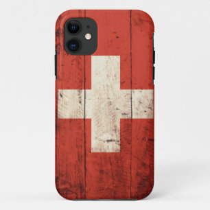 Alte hölzerne Schweizer Flagge Case-Mate iPhone Hülle