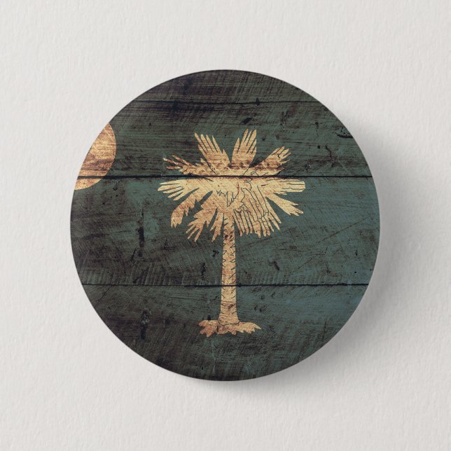Alte hölzerne South- Carolinaflagge; Button (Vorderseite)