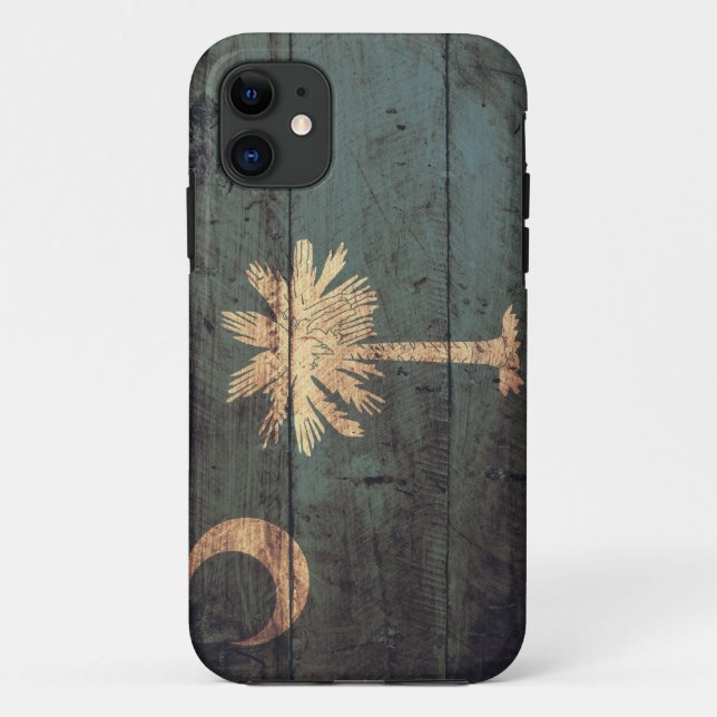 Alte hölzerne South- Carolinaflagge; Case-Mate iPhone Hülle (Rückseite)