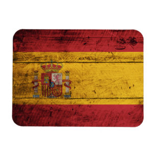 Alte hölzerne Spanien-Flagge Magnet