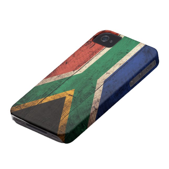 Alte hölzerne Südafrika-Flagge Case-Mate iPhone Hülle (unten)