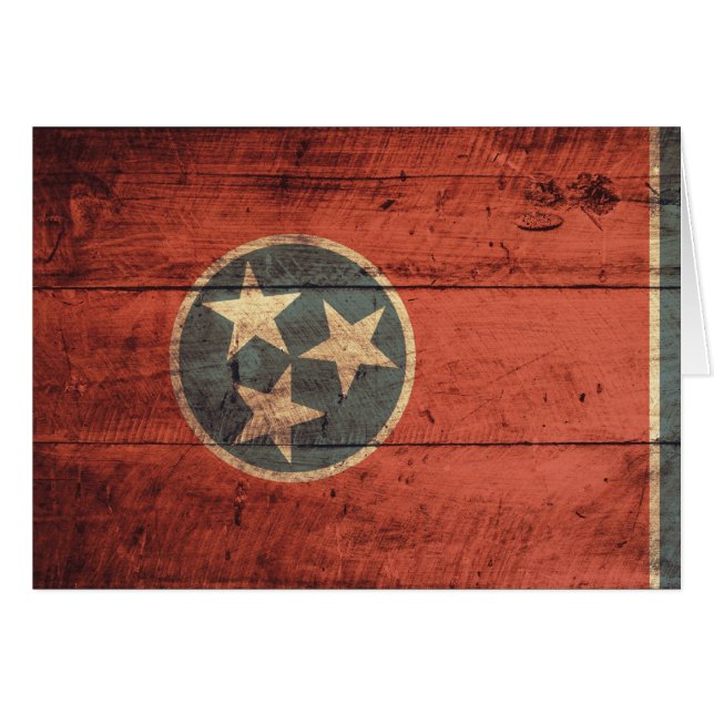 Alte hölzerne Tennessee-Flagge; (Vorderseite (Horizontal))