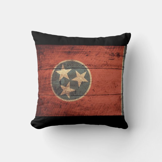 Alte hölzerne Tennessee-Flagge Kissen (Vorderseite)