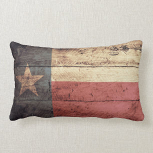 Alte hölzerne Texas-Flagge Lendenkissen