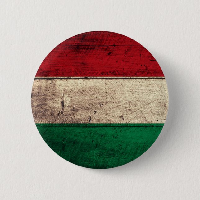 Alte hölzerne Ungarn-Flagge Button (Vorderseite)