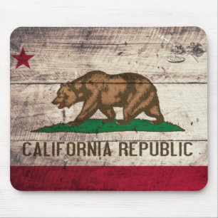 Alte Holzflagge Kalifornien Mousepad
