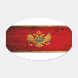 Alte Holzmontenegrinnen Ovaler Aufkleber