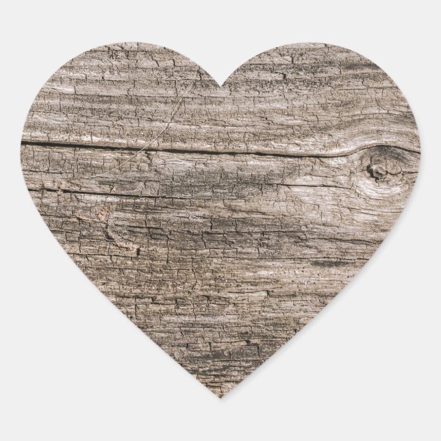 Alte Holzplanken Herz-Aufkleber (Vorderseite)