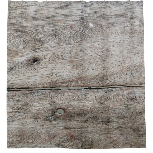 Alte Holzplatte nah als Hintergrund Duschvorhang (Vorderseite)