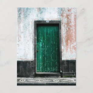 Alte Holztür Azoren Portugal Postkarte