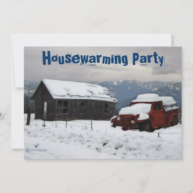 Alte Hütte und LKW-Haushalt Einladung (Vorderseite)