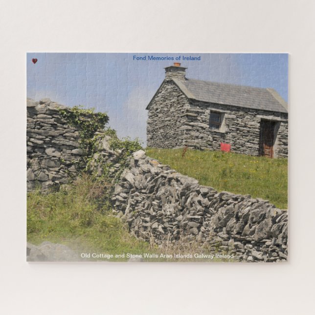 Alte Hütte und Steinmauern Galway Irland. Jigsaw (Horizontal)